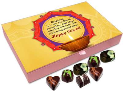 

Chocholik Diwali Gift - Wish Everyone Out There Happy Diwali Chocolate Box - 12pc Truffles(144 g)