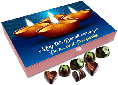 

Chocholik Diwali Gift Box - May The Auspicious Diwali Bring Peace And Prosperity Chocolate Box - 12pc Truffles(144 g)