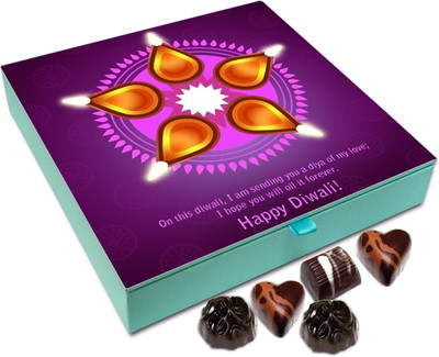 

Chocholik Diwali Gift Box - Sending You Candle Of My Love On This Diwali Chocolate Box - 9pc Truffles(108 g)
