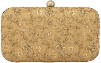 

The Indian Handicraft Store Party Beige Clutch