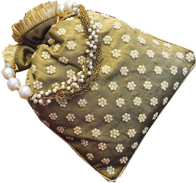 

CRAFTBAZAAR Party Khaki Clutch