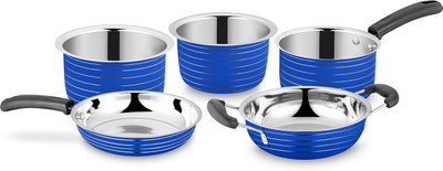 

Ideale Cookware Set BLUE-5pcs-induction base Induction Bottom Cookware Set(Stainless Steel, 5 - Piece)