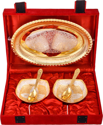 

G S Museum Silver Plated, Gold Plated Decorative Platter(Multicolor, Pack of 5)