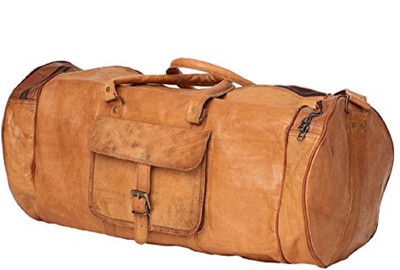 

Anshika International 24 inch/61 cm 24 inch round leather duffle cum gym bag Travel Duffel Bag(Brown)