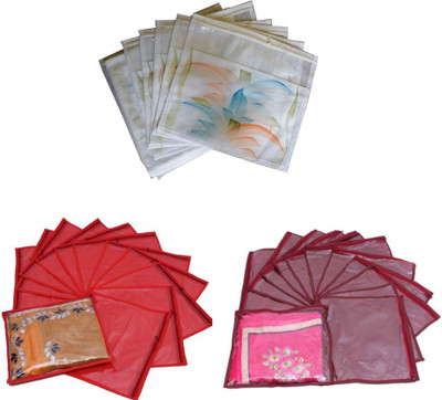 Aadhya Printed Combo of single saree covers Pack of 36(Multicolor)