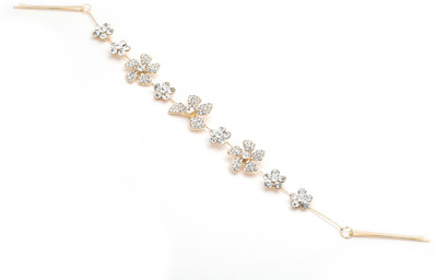 

Prita Prita's Partywear Delight Elegant Gold Plated Pearl Foldable Floral Stone Hair Clip With Pins For Women And Girls Hair Clip(Gold)