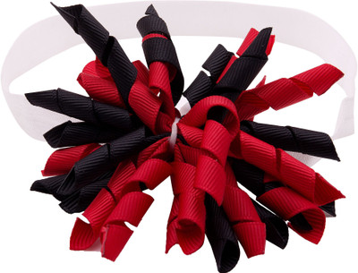 

NeedyBee Girls Red Grosgrain Ribbon Korker Bow Kids Hair Styling Accessories Soft Lace Baby Headband Hair Band(Red)