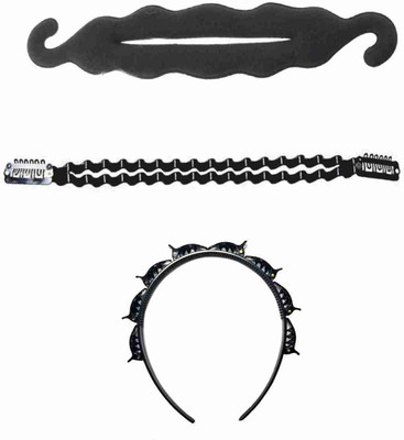 

NAWAB Twist Styling Plait Braider Headband , Bun Maker & Bob Maker Hair Styling Tool (set of 3) Hair Accessory Set(Black)