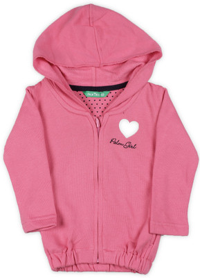 

Palm Tree Full Sleeve Solid Baby Girl's Jacket, 1370