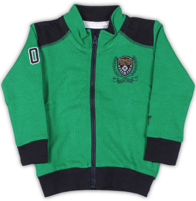 

Gini & Jony Full Sleeve Solid Baby Boys Jacket, Green