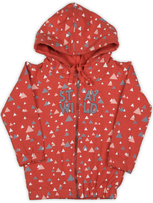 

Palm Tree Full Sleeve Printed Baby Girl's Jacket, C457