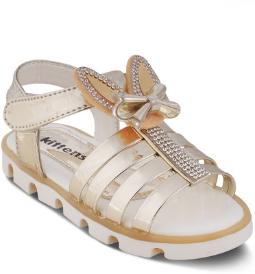 

KITTENS Girls Velcro Flats(Gold