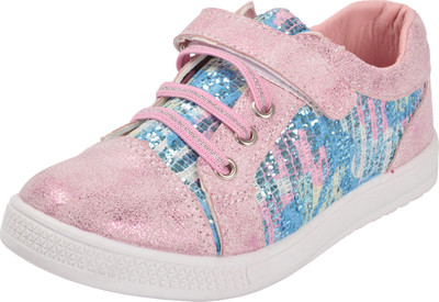 

Yellow Bee Girls Velcro Sneakers(Pink, Light pink
