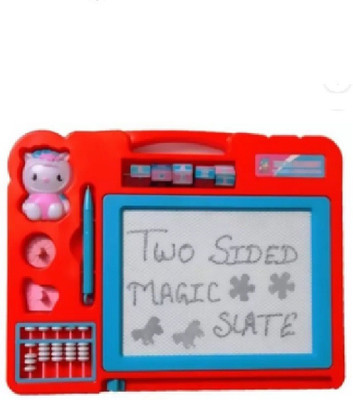 

VIVAAN Double Sided Magic Slate For Kids With Counting Beads, Pen And Stamps (Multicolor)(Multicolor)