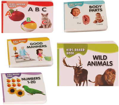 

Homeshopeez Pocket Books Set of Alphabets, Body Parts, Good Manner, Wild Animal, Number 1-20(Multicolor)