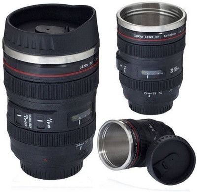 

Bruzone Premium Camera Lens B17 Plastic, Stainless Steel Mug(250 ml), Black