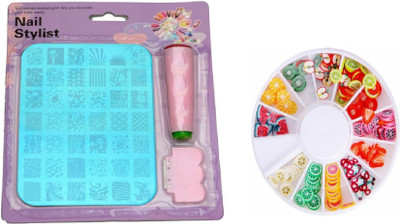 

Royalkart Nail Art Stamping Kit Image Plate (XY 13) with 3D Nail Decoration Clay Wheel(MultiColor)