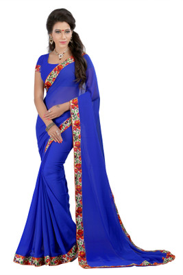 

Gunjan Creations Solid Fashion Pure Chiffon Saree(Pack of 2, Dark Blue)