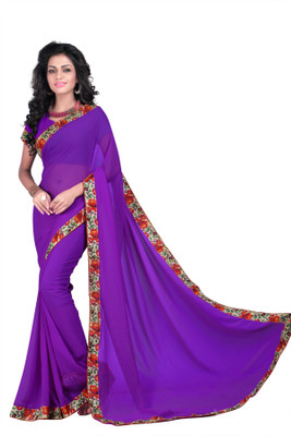

Gunjan Creations Solid Fashion Georgette Saree(Multicolor), Multey