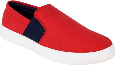 

Shumael Slip-ons Canvas Shoes For Men(Red