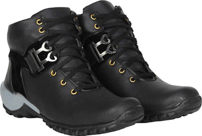 

Oladin Mens Synthetic Leather Trekking Boots Boots For Men(Black
