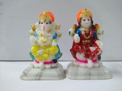 

ultimate creation Luxmi ganesh Decorative Showpiece - 5 cm(Marble, White)