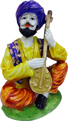

FABZONE Rajasthani Boy Cultural men playing musical instriument Decorative Statue Sculputer Handicraft Idol Diwali Decorative Spiritual Vastu Showpiece Figurine - Gift Item & / Home / Office/Tabel Décor Statue Decorative Showpiece - 20 cm(Polyresin, Multi