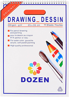 

DOZEN 220 GSM 15-Sheets Drawing Sketch Pad(White, 15 Sheets)