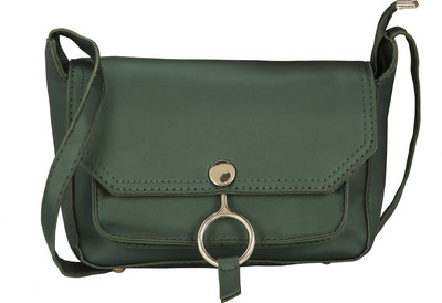 Le Cuero Women Casual Green PU Shoulder Bag