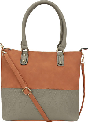 

Le Cuero Women Casual Grey, Tan PU Shoulder Bag