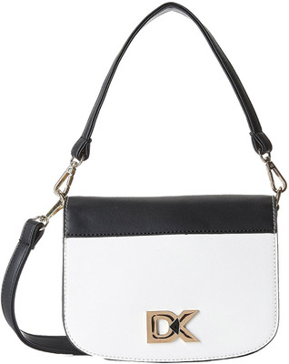 

Diana Korr Women Casual White, Black PU Sling Bag, Black;white