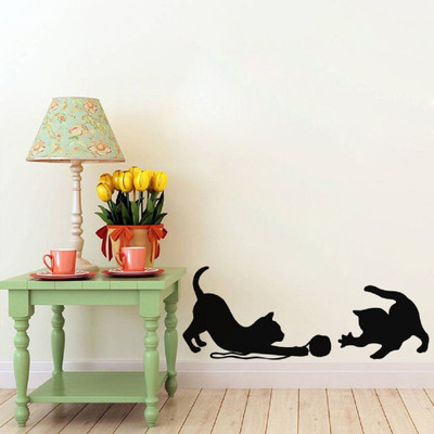 Asmi Collections 80 cm Naughty Cats at Play Removable Sticker(Pack of 1)