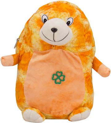 

star fashion TEDDY Face kids Plush Bag For Kids Girls Boys Soft Toys Bag Backpack Birthday Gift Picnic Bag 14 Inches -Blue Size (L X B X H ) ( 25 x 7 x 36 cms ) 5 Litre - 14 inch(YELLOE)