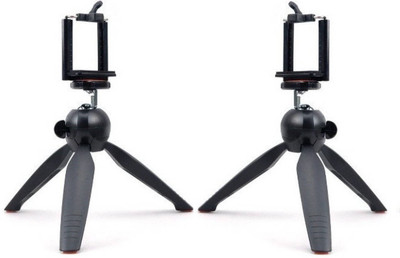 

ReTrack SET OF 2PC RT-228 PHONE SINGLE PORTABLE TELEPHONE CAMERA CLIP STAND AND MINI Tripod(Black, Supports Up to 700 g)