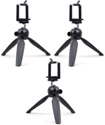 

ReTrack SET OF 3PC RT-228 PHONE SINGLE PORTABLE TELEPHONE CAMERA CLIP STAND AND MINI Tripod(Black, Supports Up to 700 g)