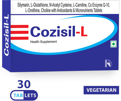 

Cozisil L Liver Support - Silymarin + Amino Acids + Multiminerals (Veg) | Liver Detoxifier & Regenerator | Milk Thistle Extract Supplement (30 Tablets)(30 No)