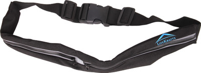 

Lifekrafts Running Waist Bag with Adjustable Belt, OutDoor Sports, Unisex, WaterProof, 2 Separate Compartments, Can Hold Sporting Accessories ,Also Keys, Money, Cards , Mobile Phones upto 6 Inch ***Running Waist Bag With Adjustable Belt(Black)
