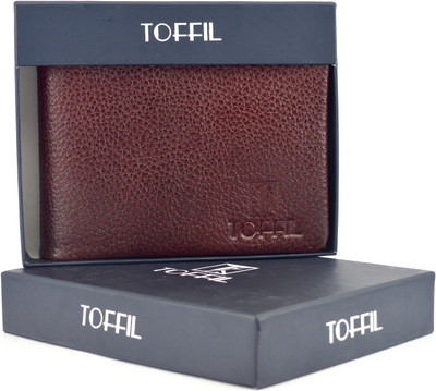 

TOFFIL Men Brown Genuine Leather Wallet(8 Card Slots)