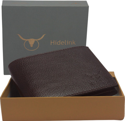 

Hidelink Men Brown Genuine Leather Wallet(5 Card Slots)