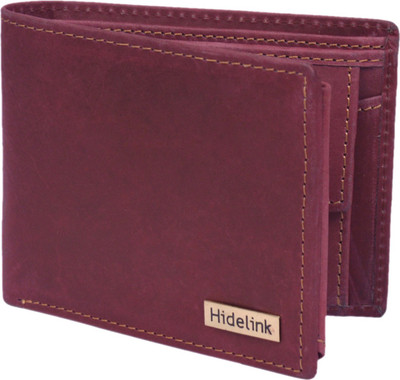 

Hidelink Men Maroon Genuine Leather Wallet(8 Card Slots), Reddish brown