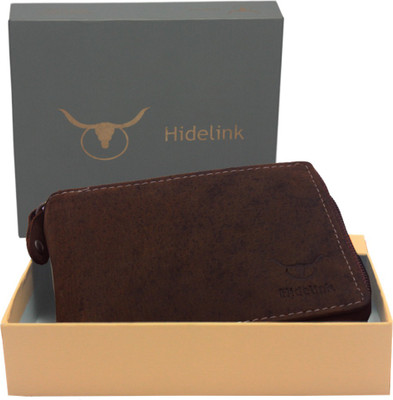 

Hidelink Men Brown Genuine Leather Wallet(6 Card Slots)