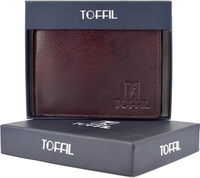 TOFFIL Men Brown Genuine Leather Wallet(6 Card Slots)