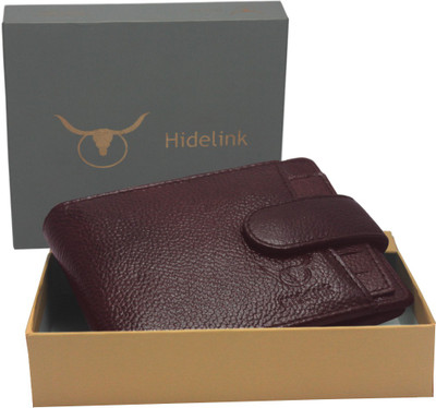

Hidelink Men Casual Brown Genuine Leather Wallet(6 Card Slots)
