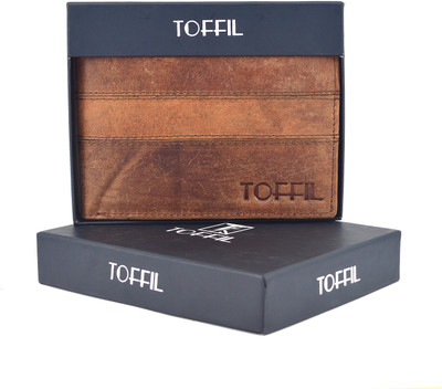 

TOFFIL Men Brown Genuine Leather Wallet(9 Card Slots)