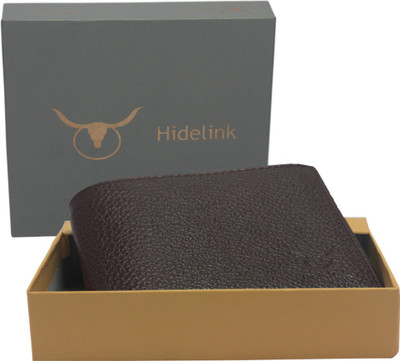 

Hidelink Men Brown Genuine Leather Wallet(5 Card Slots)