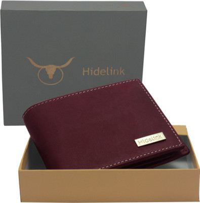 

Hidelink Men Brown Genuine Leather Wallet(6 Card Slots)