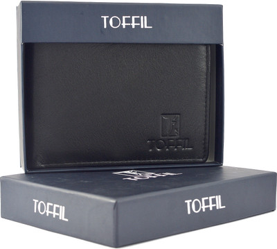 

TOFFIL Men Black Genuine Leather Wallet(4 Card Slots)