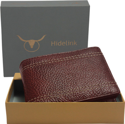

Hidelink Men Formal Brown Genuine Leather Wallet(6 Card Slots)
