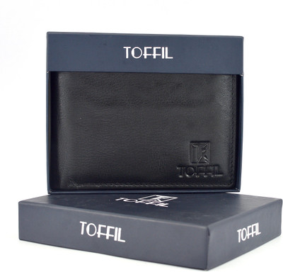 

TOFFIL Men Black Genuine Leather Wallet(9 Card Slots)