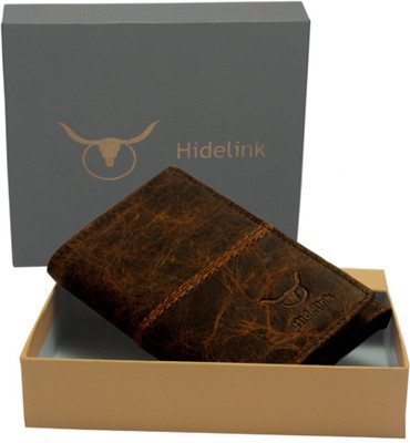 

Hidelink Men Casual Brown Genuine Leather Wallet(6 Card Slots)